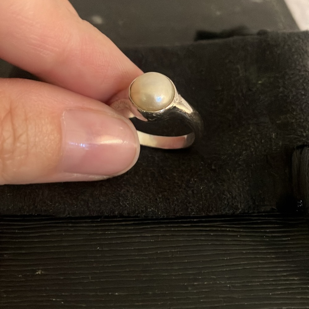 Pearl solitaire ring - Picture 2 of 4